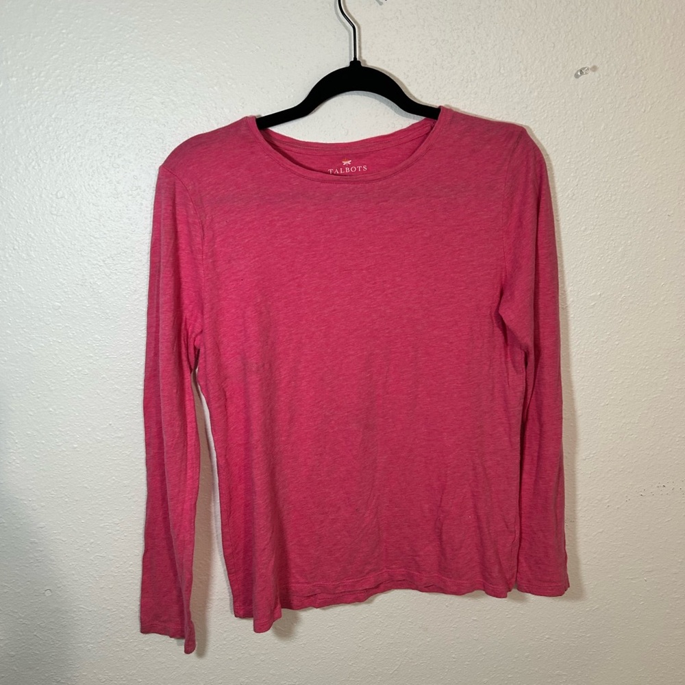 Talbots Women's Pink Long Sleeve Top SIZE: M